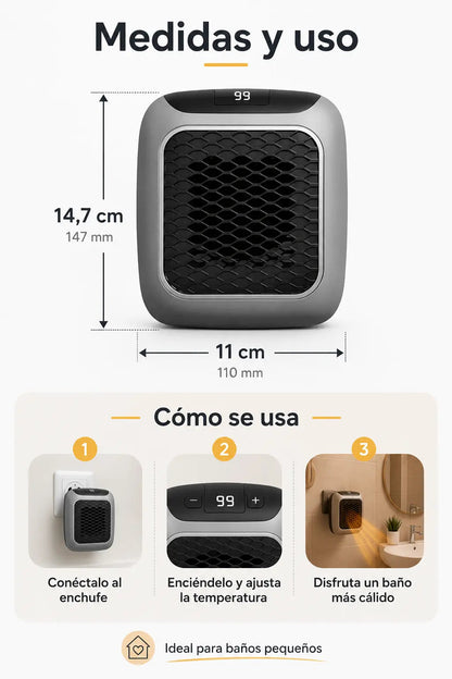 🔥 HotMax - Calefactor Mini Electrico Portatil + Control Remoto ¡El confort de la calidez, cada mañana ! 😊