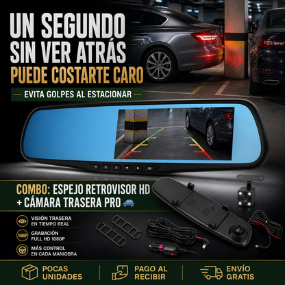 AutoVision HD 360 - Retrovisor + Cámara Delantera- Visión más allá de la realidad 🔥