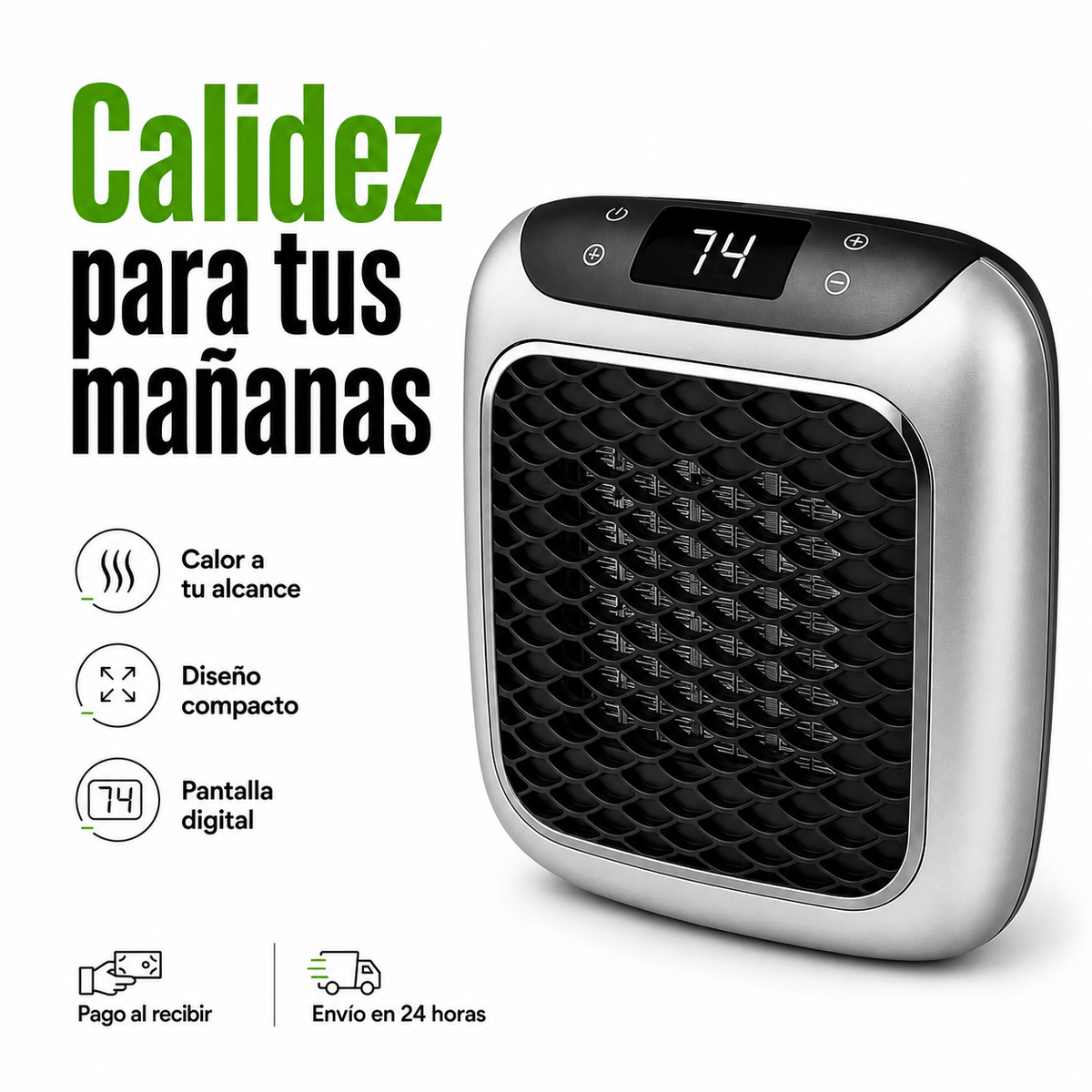 🔥 HotMax - Calefactor Mini Electrico Portatil + Control Remoto ¡El confort de la calidez, cada mañana ! 😊